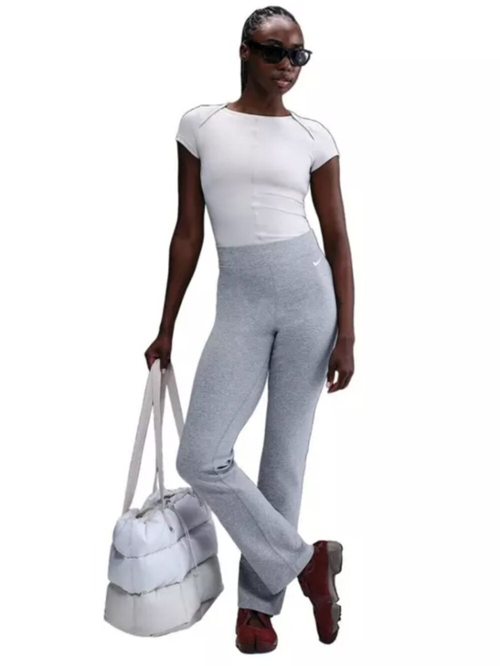 NWT Nike Women's Sportswear Classic High-Waisted Bootcut Pants Grey Pull On S